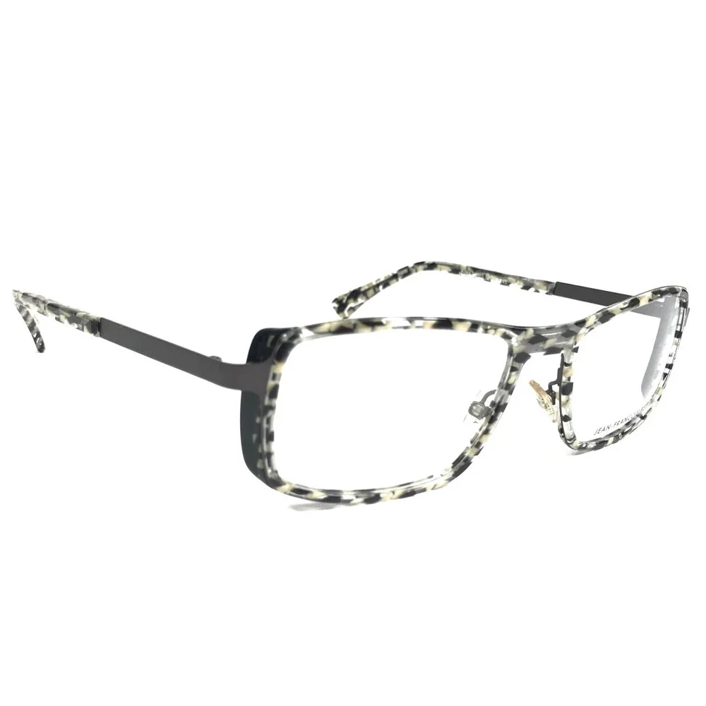 J.F. Rey Eyeglasses Frames JF2643 0503 Black Gray Rectangle Full Rim 52-19-145